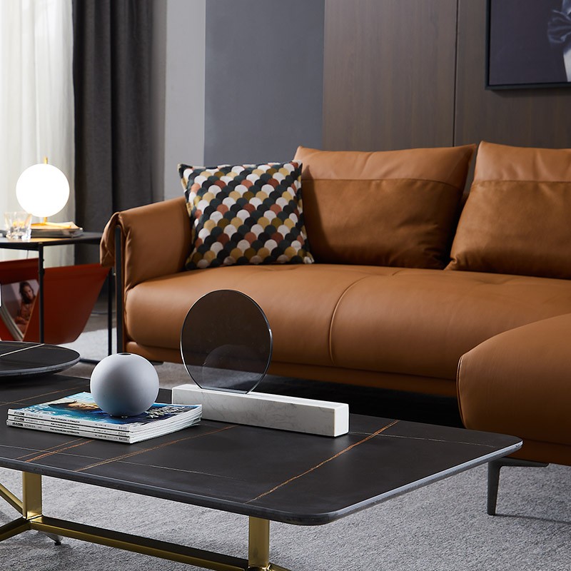 伊信进口头层黄牛皮极简轻奢布艺沙发组合客厅三人小户型现代简约沙发