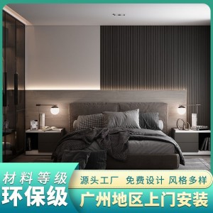 实木护墙板岩板造型格栅板电视客厅沙发背景墙卧室床头装饰板全屋定制现代简约风